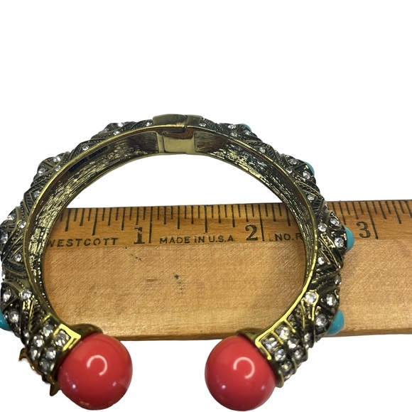Heidi Daus Coral and Turquoise Hinge Bracelet - Picture 6 of 6